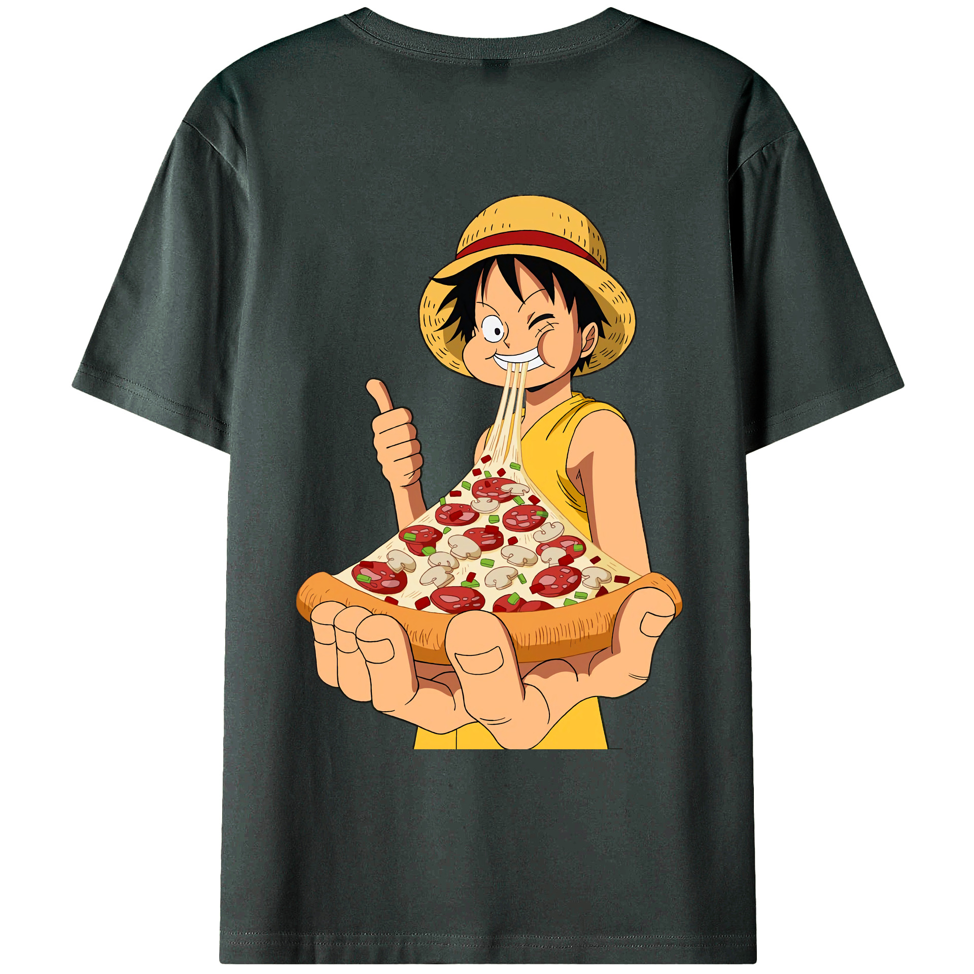 ワンピース モンキー・D・ルフィ ONE PIECE Monkey D. Luffy 綿100％ メンズ半袖Tシャツ（バックプリント） 通気性
